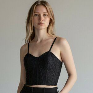 Express Corset Top 12 Women's Black Lace
